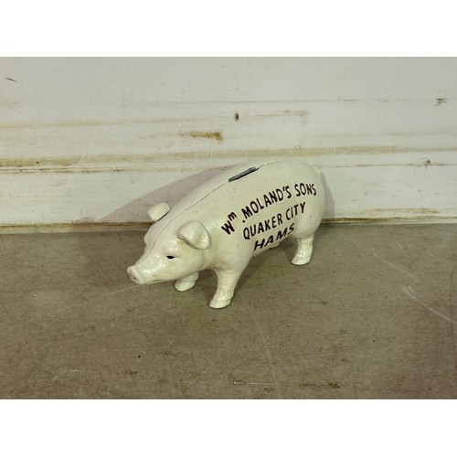 5135 - 3 Assorted cast metal piggy banks including 