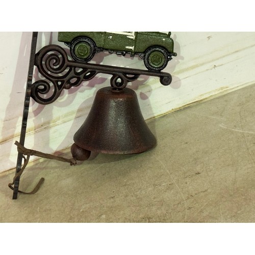 5160 - A cast metal Land Rover bell with wall bracket* This lot is subject to VAT