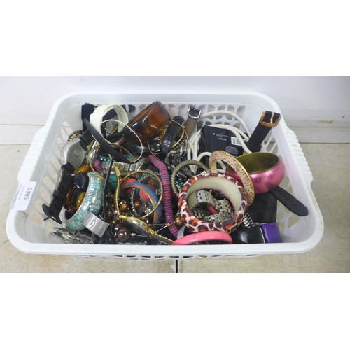 5217 - A large quantity of assorted costume jewellery and wristwatches