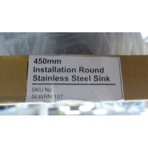 4013 - 2 x Installation Round Stainless Steel Sink’s Original RRP £25.00 + vat each, Ecuador Extra Large 1 ... 