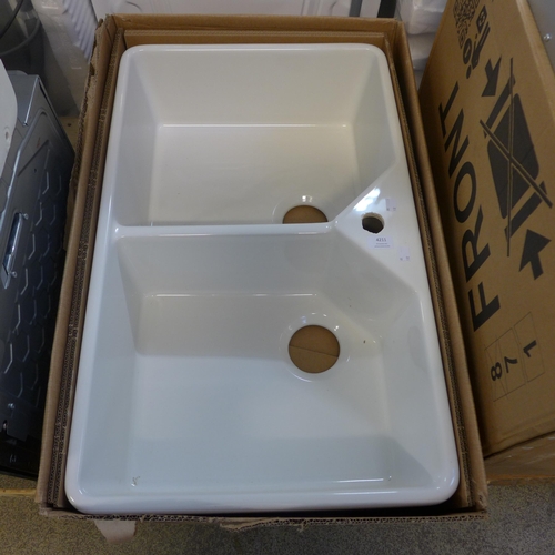 4052 - Roe Double Belfast Ceramic Sink White, Original RRP £457.50 + vat * This lot is subject to vat