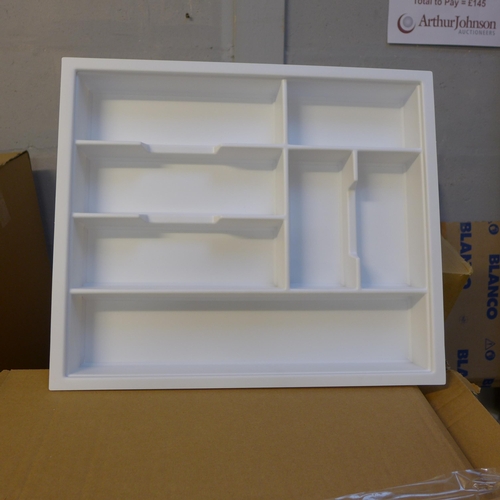 4022 - Five Boxes Of Cutlery Trays. 7 Compartment Insert Super White  *This lot is subject to VAT