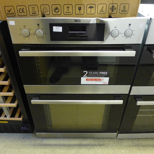 4027 - AEG Built In Double Oven (Transit damage) Original RRP £557.5 + Vat *This lot is subject to Vat