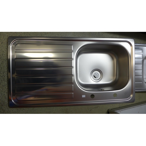 4038 - Lexin Bowl Overmount Sink with drainer 
Stainless Steel and  Left Hand Drainer, Stainless steel 1.0 ... 