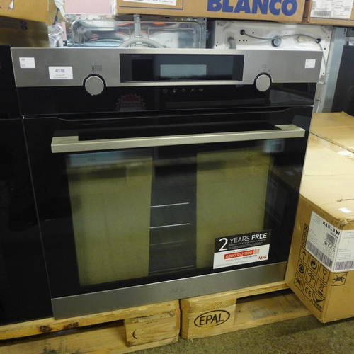 4078 - AEG Pyrolytic Single Oven with SteamBake, Original RRP £790.84 + Vat *This lot is subject to Vat