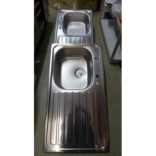 4038 - Lexin Bowl Overmount Sink with drainer 
Stainless Steel and  Left Hand Drainer, Stainless steel 1.0 ... 