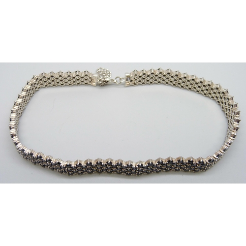 7055 - A 925 silver choker necklace, signed CMEG