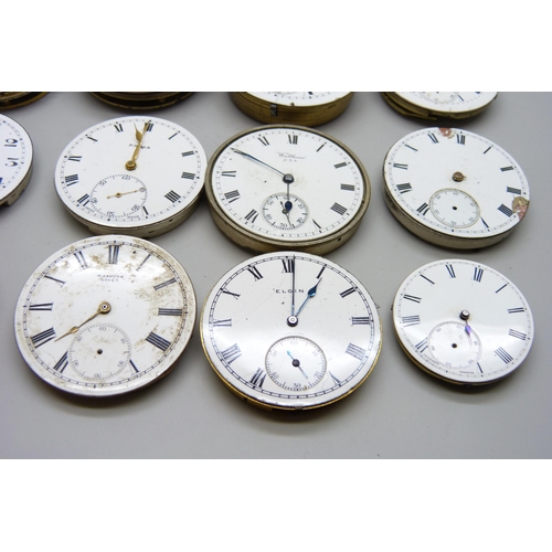 7080 - A collection of pocket watch movements and dials