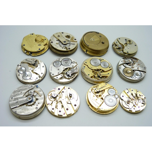 7080 - A collection of pocket watch movements and dials