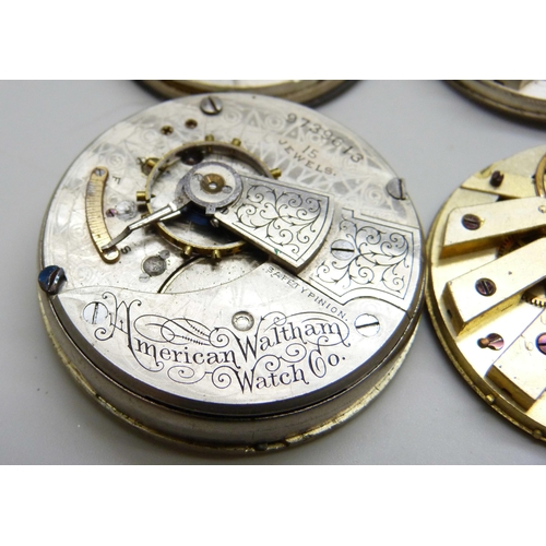 7080 - A collection of pocket watch movements and dials