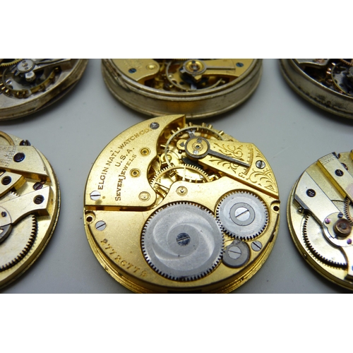 7080 - A collection of pocket watch movements and dials