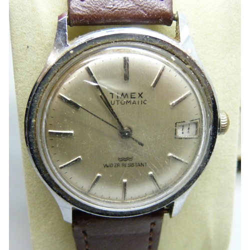 7081 - Three vintage wristwatches; Accurist, Avia and Timex automatic