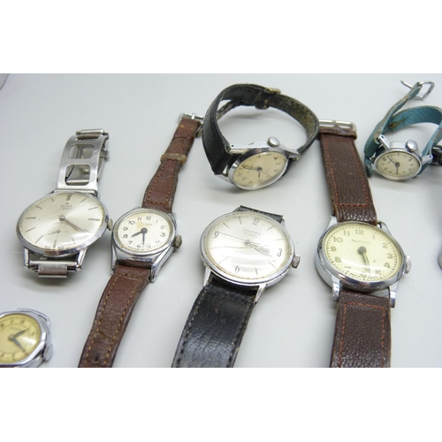 7082 - Lady's and gents mechanical wristwatches to include Oris, Poljot, Baume, Gruen and a Braile watch