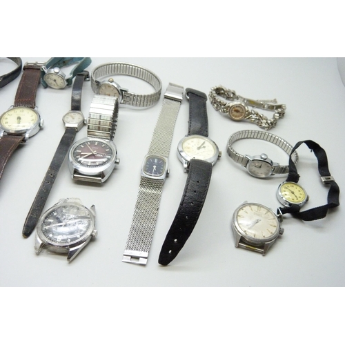 7082 - Lady's and gents mechanical wristwatches to include Oris, Poljot, Baume, Gruen and a Braile watch