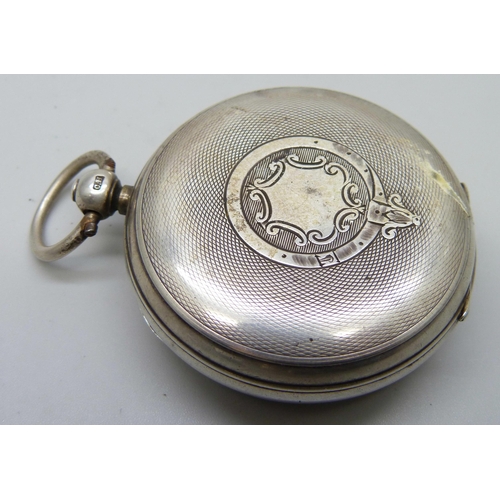 7089 - A silver pocket watch, the dial marked Reliable, the movement marked J.E. Jackson, Nottingham, the c... 