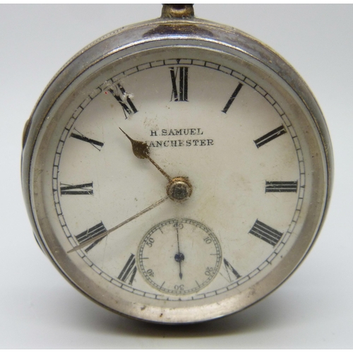 7090 - A silver pocket watch, Chester 1898