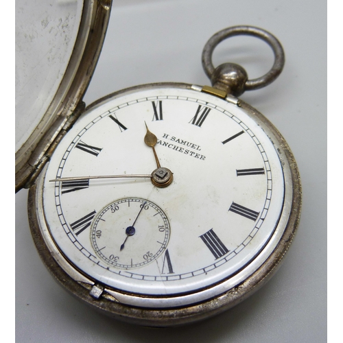 7090 - A silver pocket watch, Chester 1898