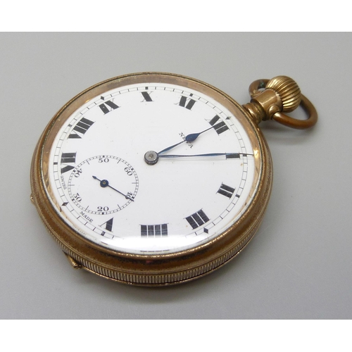 7095 - A Neva gold plated pocket watch