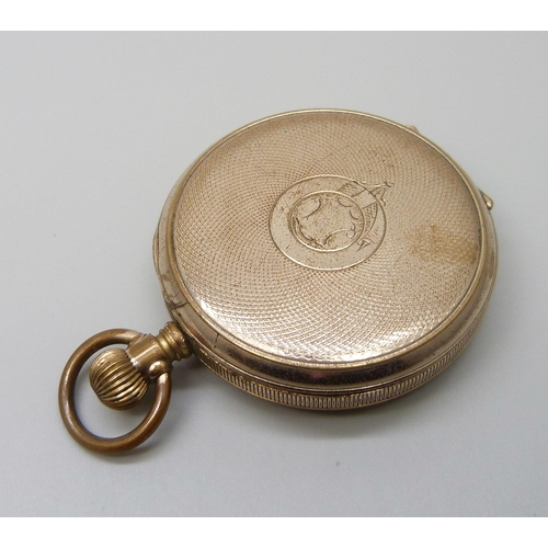 7095 - A Neva gold plated pocket watch