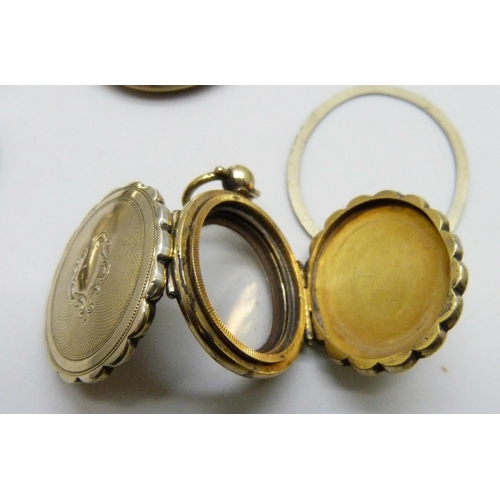 7182 - Five lockets including Victorian