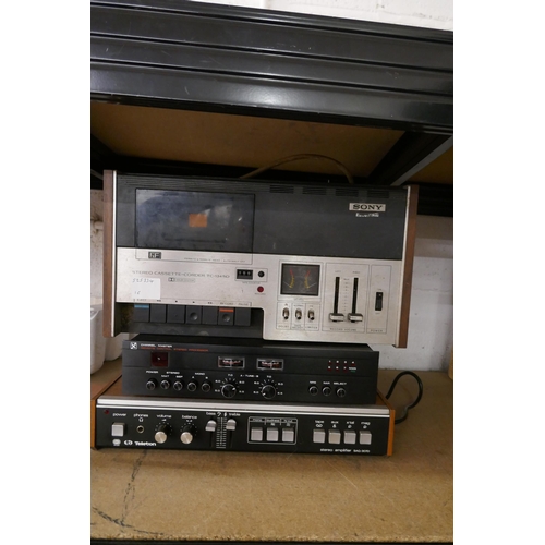 5254 - A quantity of stereo equipment including a Sony TC-134SD stereo cassette-corder, a Channel Master re... 