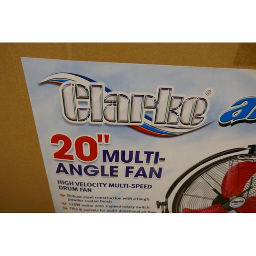 5271 - A Clarke Air CAM20R 20” multi-angle high velocity multi-speed floor fan 21/0077-1* This lot is subje... 