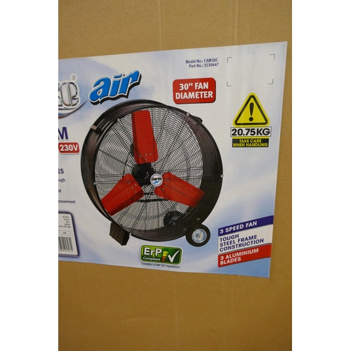 5273 - A Clarke Air CAM30C 30” powerful drum fan 21/0080-1* This lot is subject to VAT