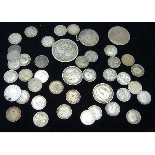 7225 - Coins; British pre 1920 silver coins, 94g