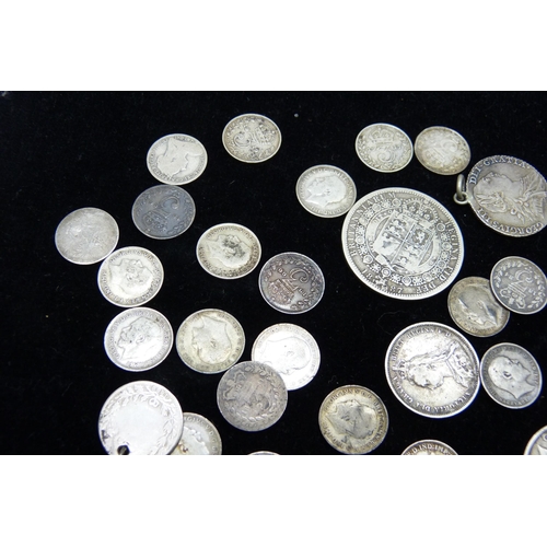 7225 - Coins; British pre 1920 silver coins, 94g