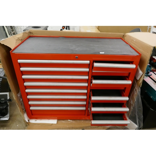 5353 - A large Clarke red metal 16 drawer tool chest (sample) 18/0317- with keys* This lot is subject to VA... 