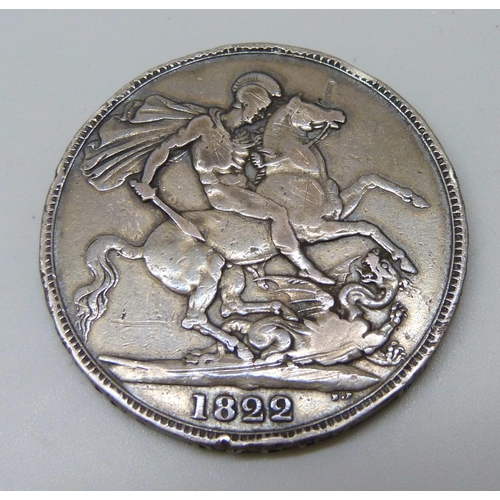 7229 - A George IV 1822 silver crown