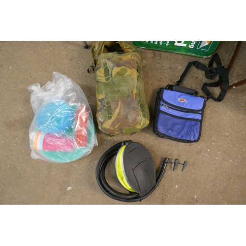 5364 - A quantity of camping items including an Evercool coolbox, 2 tents, camping table, gas burners, gas ... 