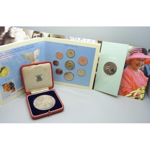 7245 - Two Royal Mint 1995 UK Brilliant Uncirculated Coin Collections, a Royal Mint 2006 UK 80th Birthday C... 