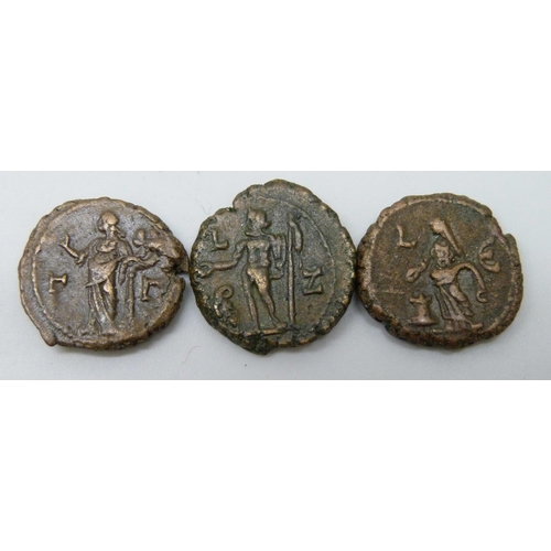 7251 - Three bronze Diocletian Roman coins, 284-305 AD