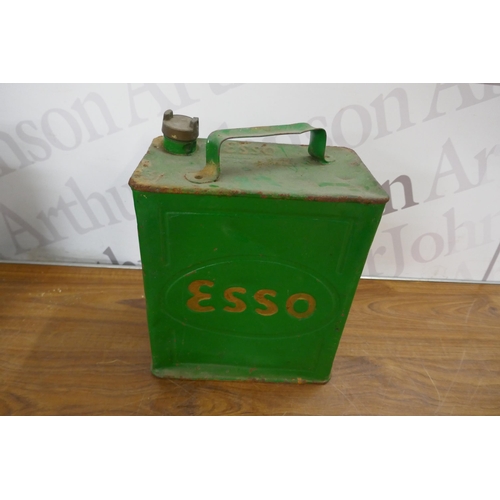 5445 - 3 vintage petrol cans including Esso, Redline and Shell-Mex BP Ltd.