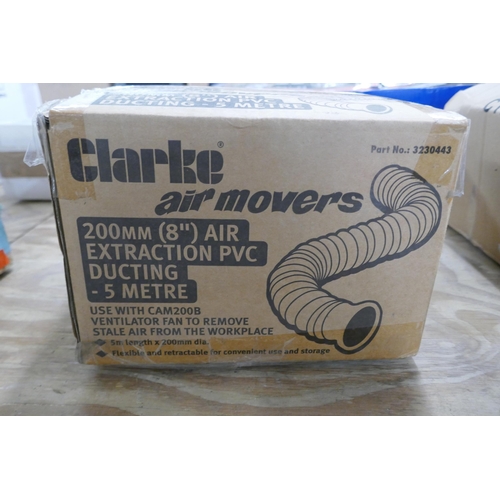 5490 - A Clarke Air Movers 200mm (8”) 5 metre air extraction PVC ducting pipe* This lot is subject to VAT