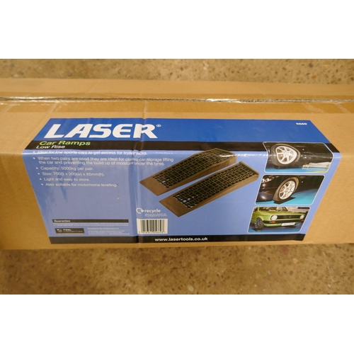A set of Laser Low Rise car ramps, Draper drain pan, Summit Universal ...