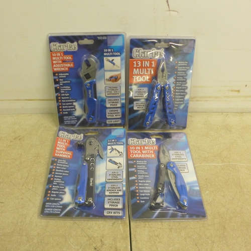 5041 - Two Clarke 10 in 1 multi tools, a Clarke 13 in 1 multi tool and a Clarke 11 in 1 multi tool * This l... 