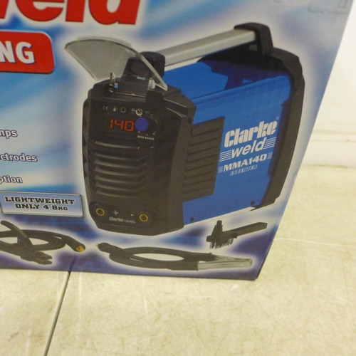 5057 - A Clarke Weld MMA140 - 140amp MMA welding inverter with digital display 16/0534-1* This lot is subje... 