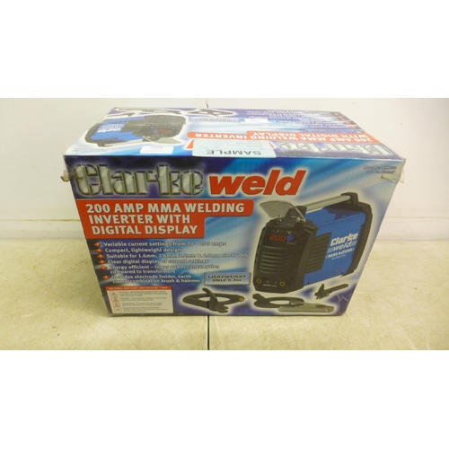 5058 - A Clarke Weld MMA200 - 200amp MMA welding inverter with digital display 16/0535-1* This lot is subje... 