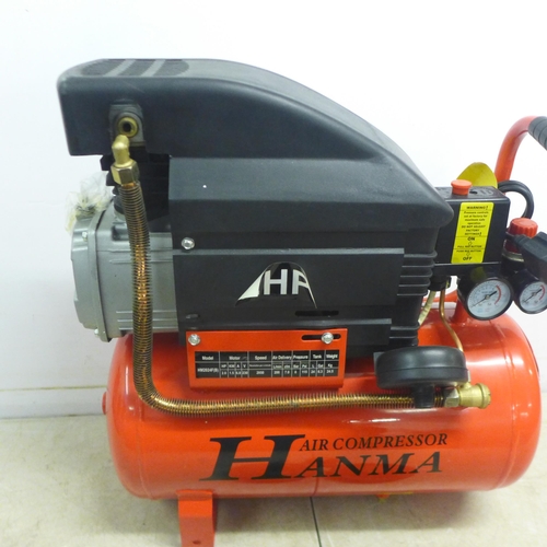 5069 - A boxed Hanma model HM2024F 24 litre 2 HP air compressor 11/0178-1* This lot is subject to VAT