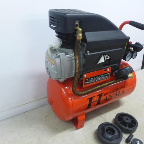 5069 - A boxed Hanma model HM2024F 24 litre 2 HP air compressor 11/0178-1* This lot is subject to VAT