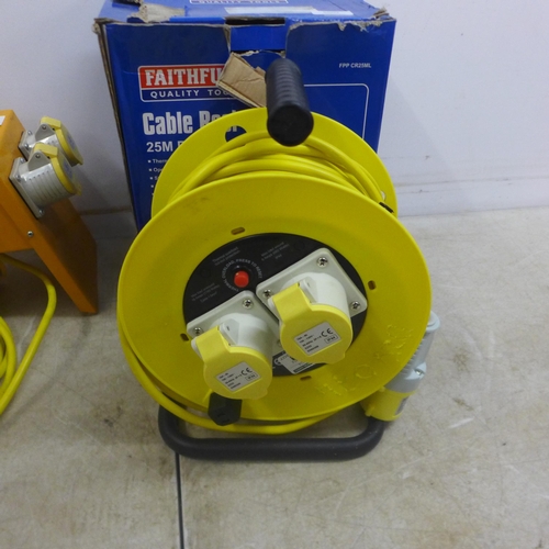 5007 - A Faithful 25 meter, 110V extension reel and a 4 way distribution box