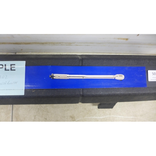 5014 - A cased 3/4” (19mm) drive, click adjustable torque wrench 13/0302* This lot is subject to VAT