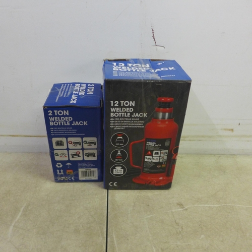 5032 - A 12 tonne welded bottle jack and a 2 tonne welded bottle jack * This lot is subject to VAT