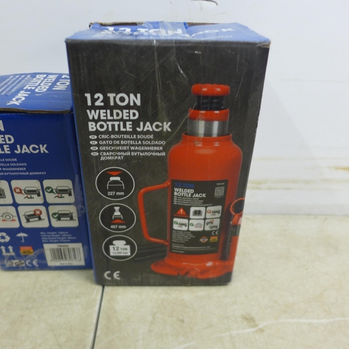 5032 - A 12 tonne welded bottle jack and a 2 tonne welded bottle jack * This lot is subject to VAT