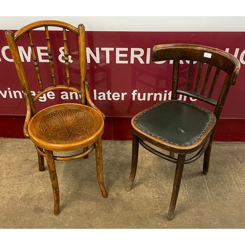 191 - An early 20th Century beech bentwood chair and one other