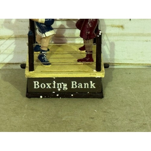 5130 - A cast metal boxing ring piggy bank with moving parts* This lot is subject to VAT