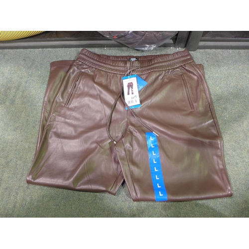 6104 - Large quantity of Hilary Radley faux leather look brown trousers, various sizes  (343) *This lot is ... 