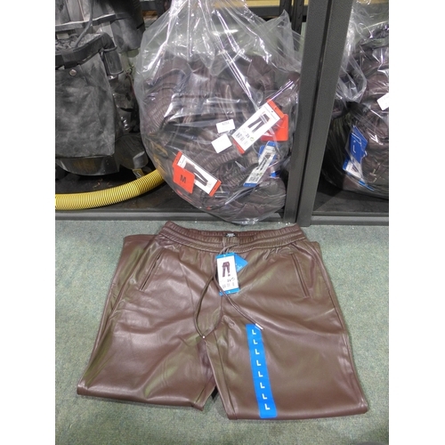 6104 - Large quantity of Hilary Radley faux leather look brown trousers, various sizes  (343) *This lot is ... 